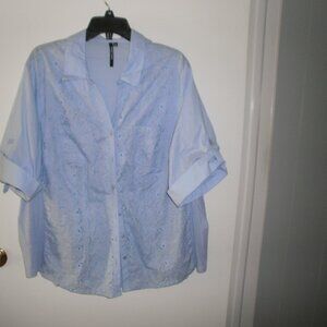 Woman's top by Cathy 3X Powder Blue